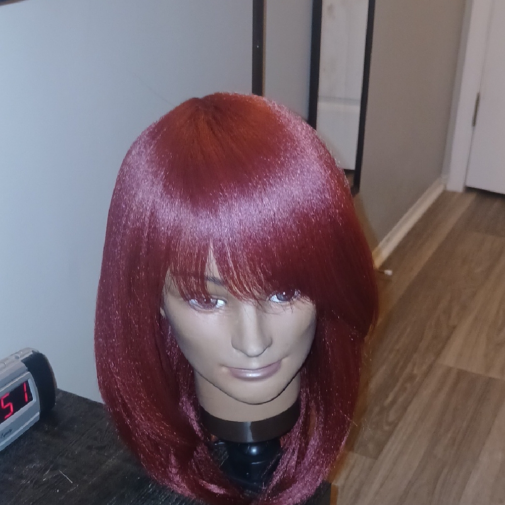 Vibrant Red Wine Women's Wig